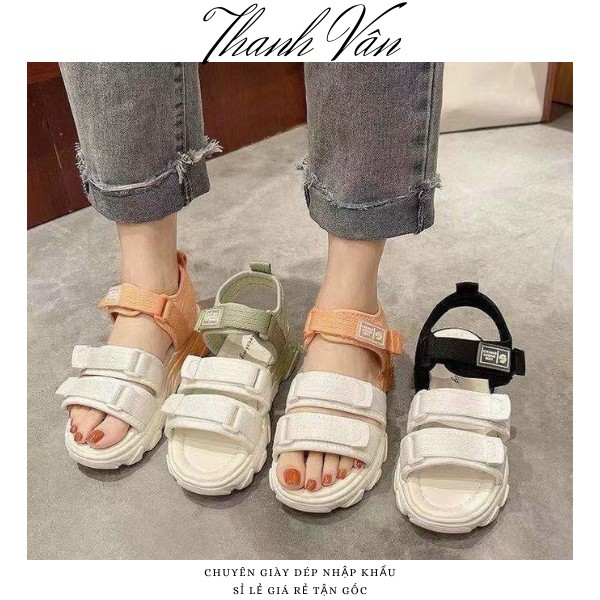 Dép Sandal Nữ [𝐁𝐀́𝐍 𝐋𝐎̂̃ 𝐋𝐀̂́𝐘 Đ𝐀́𝐍𝐇 𝐆𝐈𝐀́ 𝟓 𝐒𝐀𝐎]  Hàng Quảng Châu Cao Cấp, Đế 5 cm, Siêu Nhẹ, Siêu Êm, hàng Fullbox