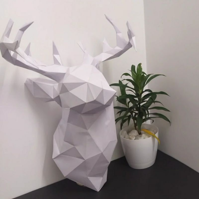Mô hình giấy đầu hưu treo tường DIY