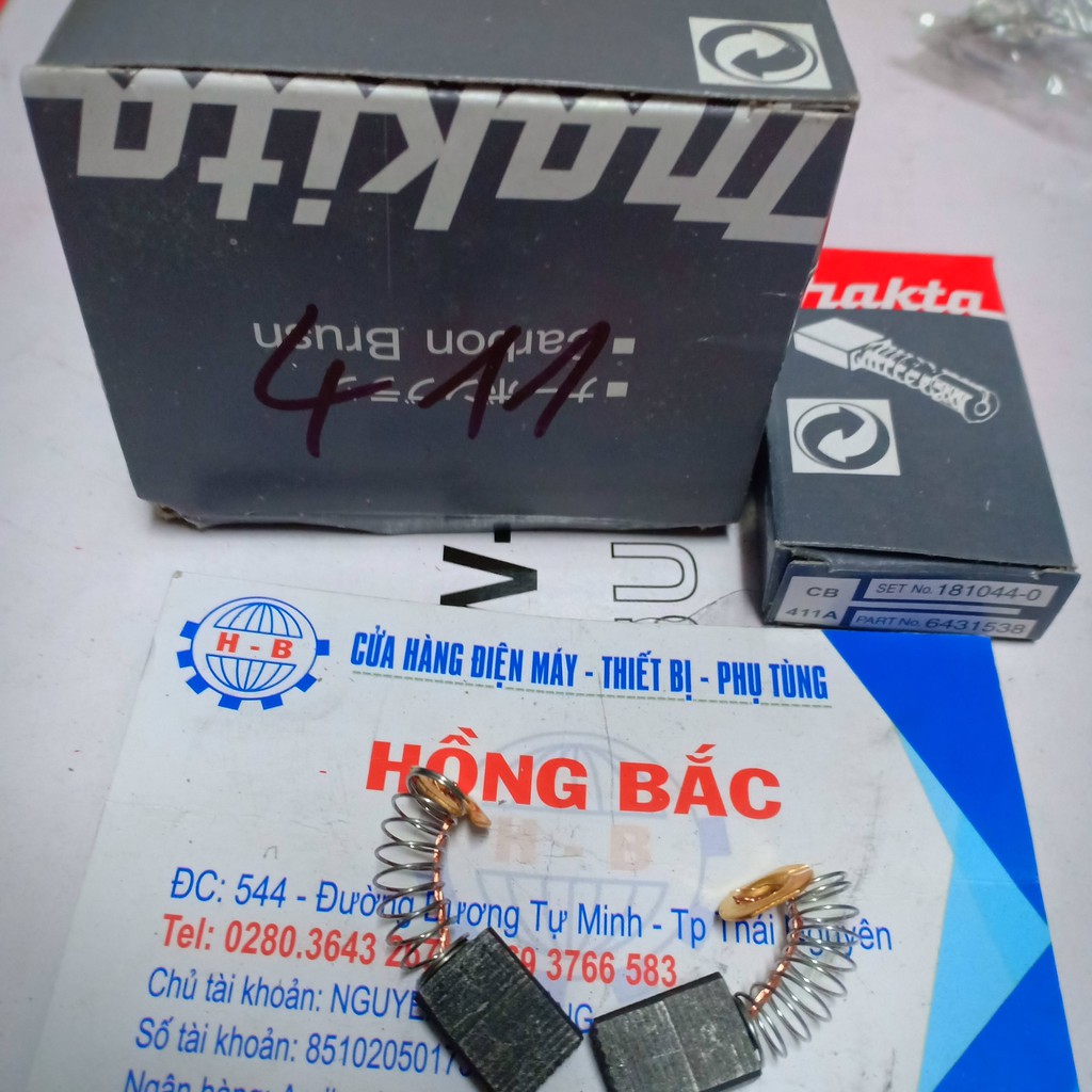 10 đôi chổi than 411A dùng cho máy mài 9500,954,951 - Chổi than MKT411A
