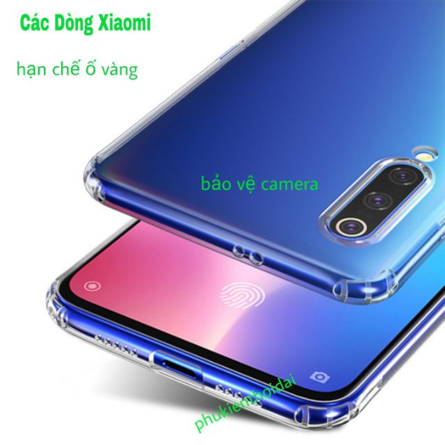 Các dòng Xiaomi Ốp lưng trong suốt chống sốc thế hệ mới  Mi 9 / Mi 9 SE / Mi 8 / Mi 8 Pro / Mi 8 SE / Mi 8 Lite / Note 7