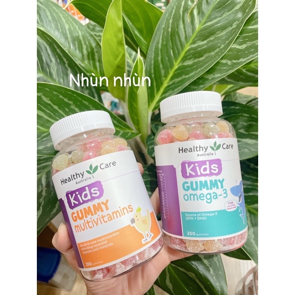 {Date mới} Kẹo Gummy Healthy Care bổ sung omega 3 và Vitamin tổng hợp cho bé 250 viên