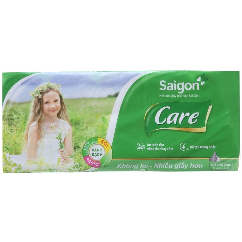 Lốc 10 cuộn giấy vệ sinh Sài Gòn Care 10