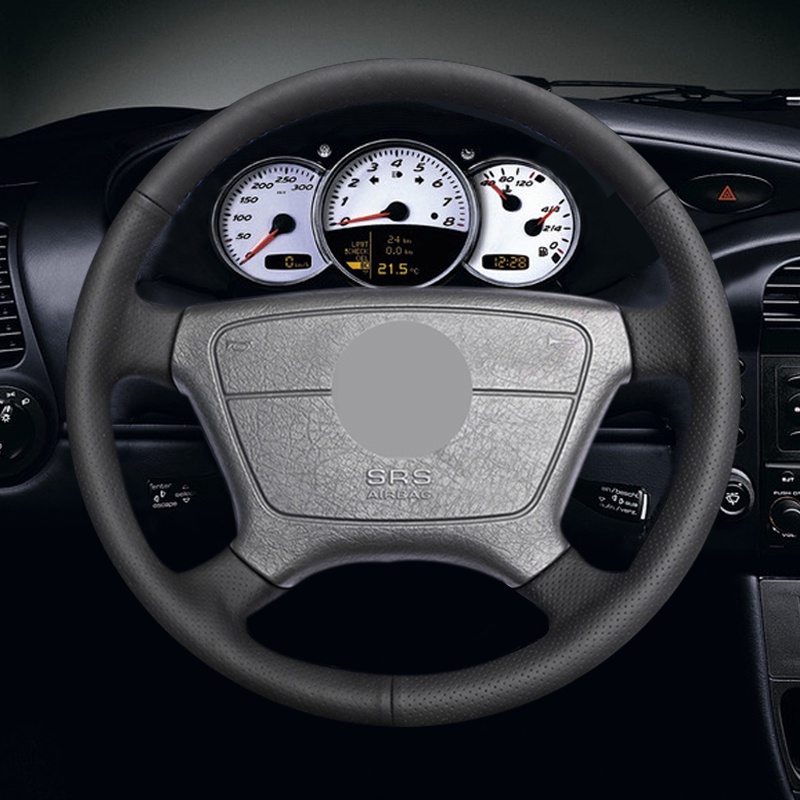 Bọc Vô Lăng Ô Tô Da Nhân Tạo Màu Đen Khâu Tay Cho Xe Mercedes-Benz E-Class E200 240 280 320 1995-200