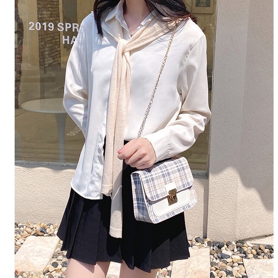 Túi đeo chéo nữ kẻ sọc phong cách hàn quốc S2 T139