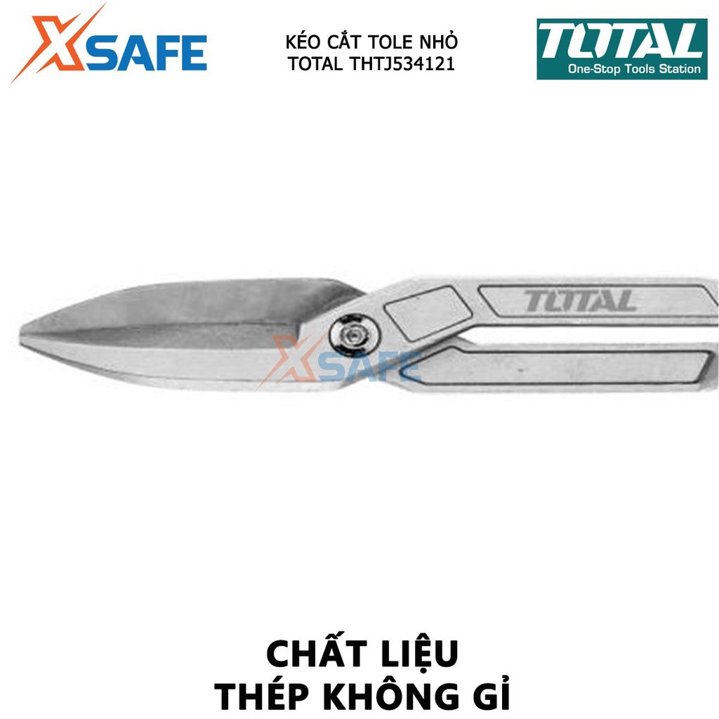Kéo cắt tole nhỏ TOTAL THTJ534121 kích thước 12 &quot;, độ dày tối đa thép carbon ≤0,8mm - chính hãng