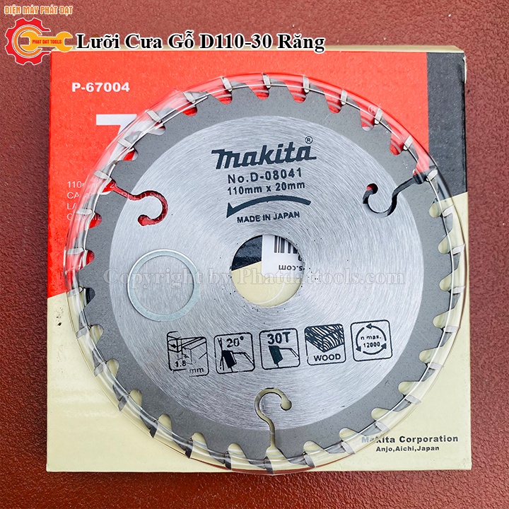 Lưỡi Cưa Gỗ Hợp Kim Gắn Máy Cắt Máy Mài D110, Đường Kính Lưỡi 110mm, 30 Răng