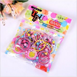 Túi 50 dây cột tóc dễ thương cho bé