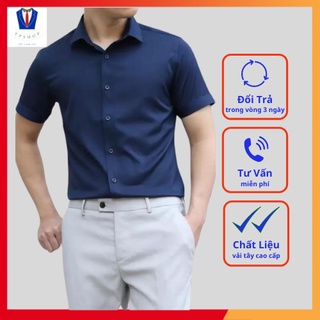 Sơ mi cộc tay màu xanh đen hàng cao cấp