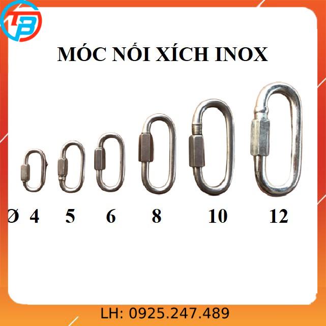 Móc nối xích, khóa xích INOX 4 5 6 8 10 12 CÁP THÉP SÀI GÒN