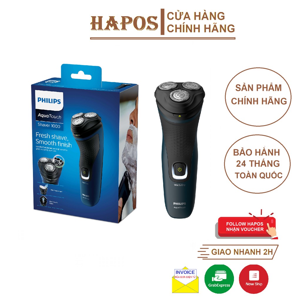 Máy cạo râu khô và ướt thế hệ mới Philips S1121 - Máy cạo râu không dây cao cấp