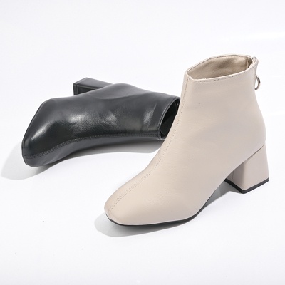 B110 Boot da lì mũi vuông khóa sau gót vuông 5p | BigBuy360 - bigbuy360.vn