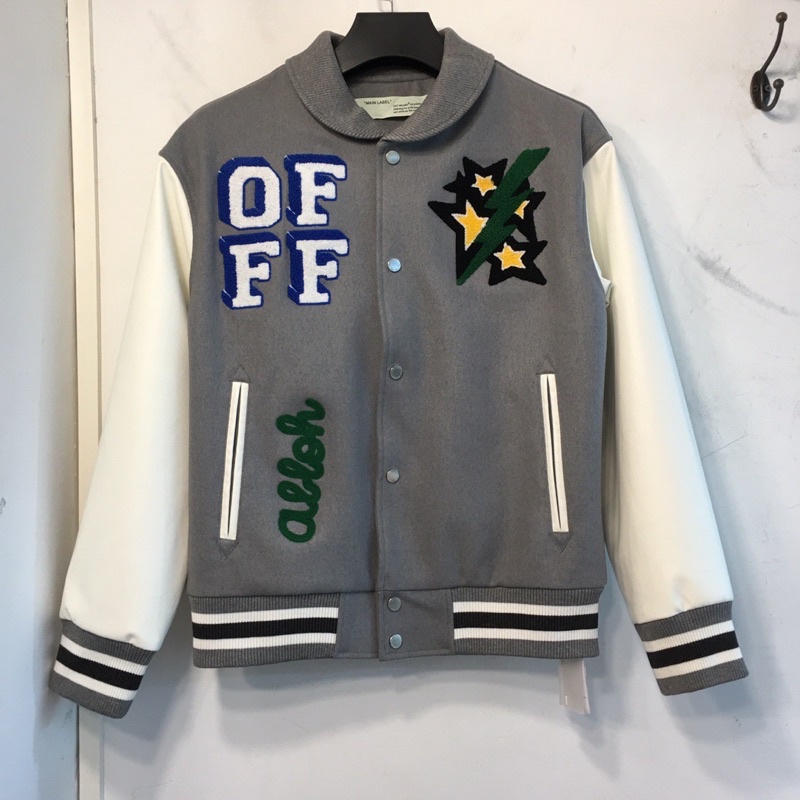 ⚡️⚡️ Áo Varsity Off-White Xám 2022/ Áo khoác Off-White Xám