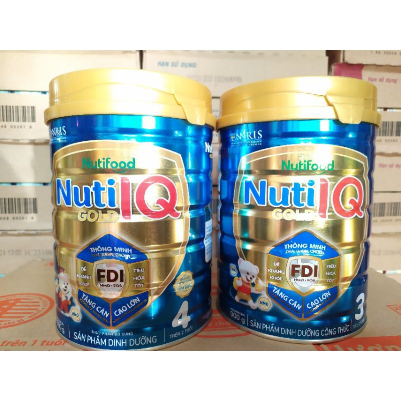 Sữa Nuti IQ gold 3 và 4 900g mẫu mới