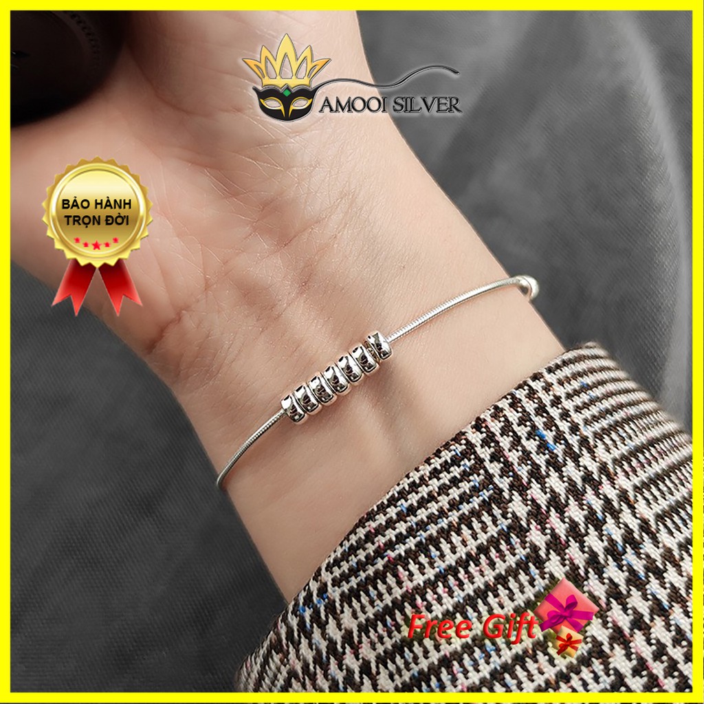 Lắc tay bạc S925 8 viên bi bạc - Amooi Silver AT105