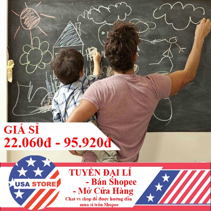 BẢNG Dán Tường Học Tập, Họp Văn Phòng - Decal Bảng Viết Có Thể Xóa (Chọn Size Và Màu Trắng/Đen)