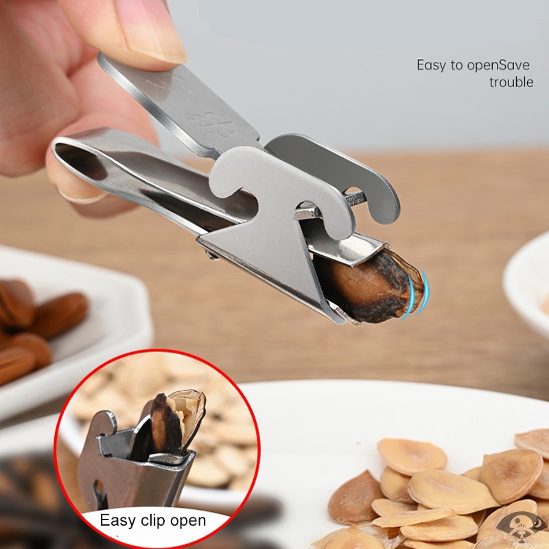 Dụng cụ tách vỏ hạt dưa bằng thép không gỉ Kẹp Tách Vỏ Hạt Dưa Tiện Lợi/hạt óc chó