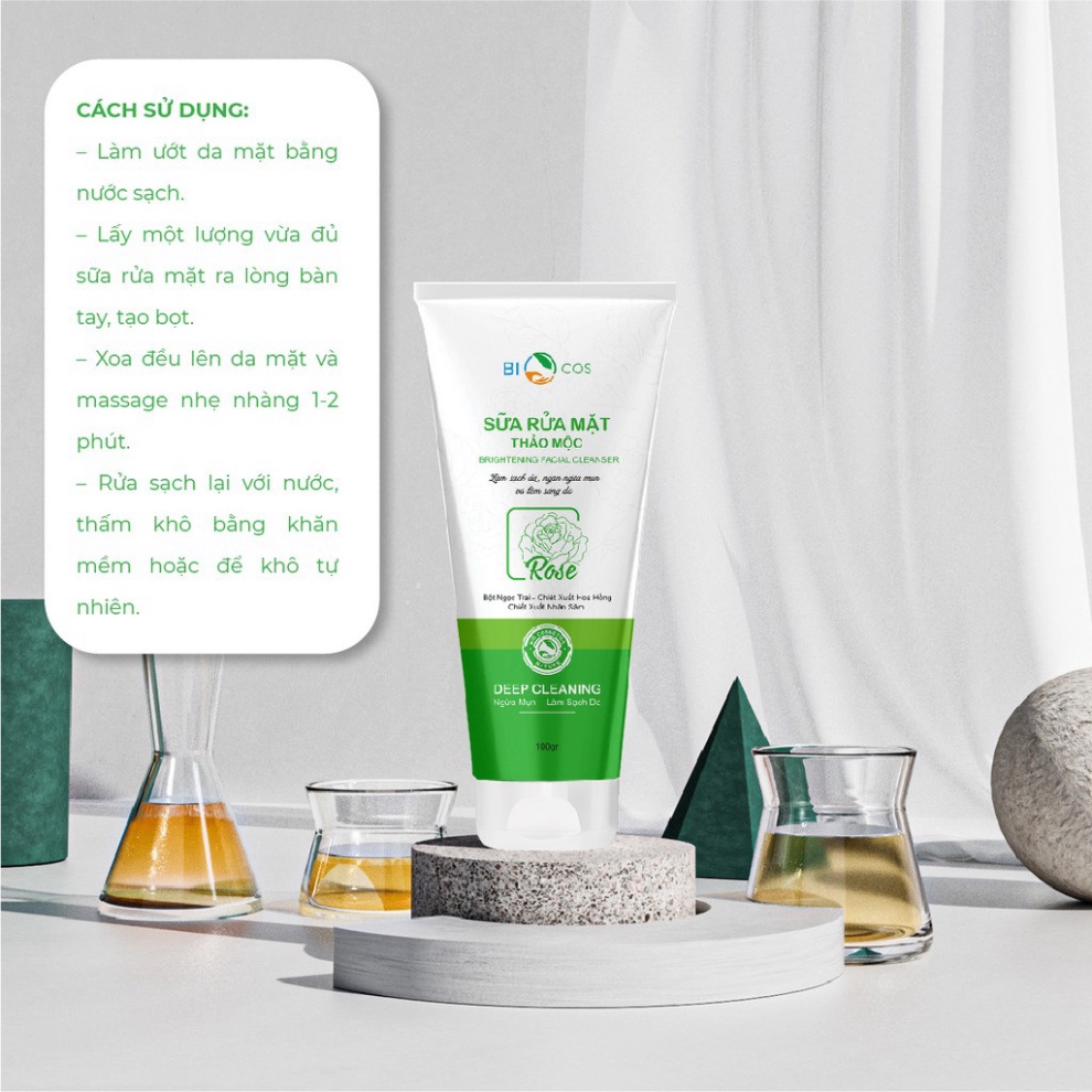 Sữa Rửa Mặt Tốt Cho Da Nhạy Cảm, Da Dầu, Da Mụn Tẩy Tế Bào Da Chết Và Làm Sạch Sâu, Ngăn Ngừa Mụn Biocosmetics 100g | BigBuy360 - bigbuy360.vn