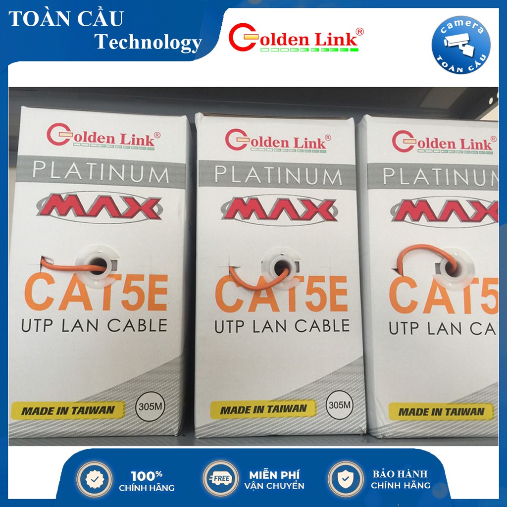 [100% CHÍNH HÃNG] CÁP MẠNG GOLDEN LINK PLATINUM UTP CAT 5E CAM MADE IN TAIWAN