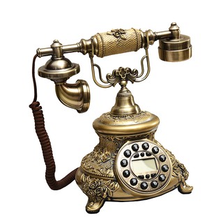 Điện thoại bằng đồng cổ điển trang trí phòng khách sang trọng