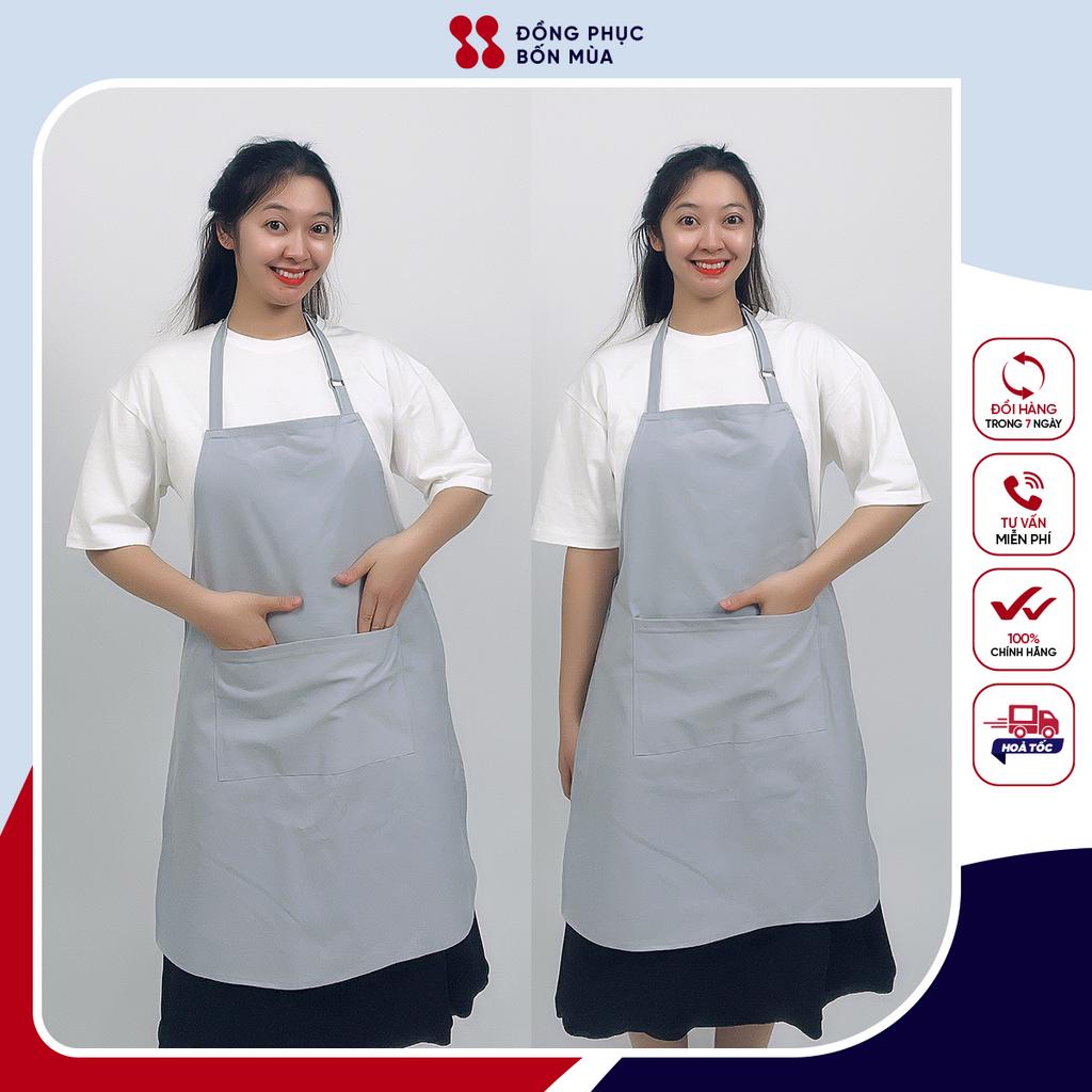 [Combo 2] Tạp dề yếm màu xám mới lạ - Tạp dề đồng phục đẹp cho quán cafe, nhà hàng - Form dáng thoải mái mã TD1.1.09