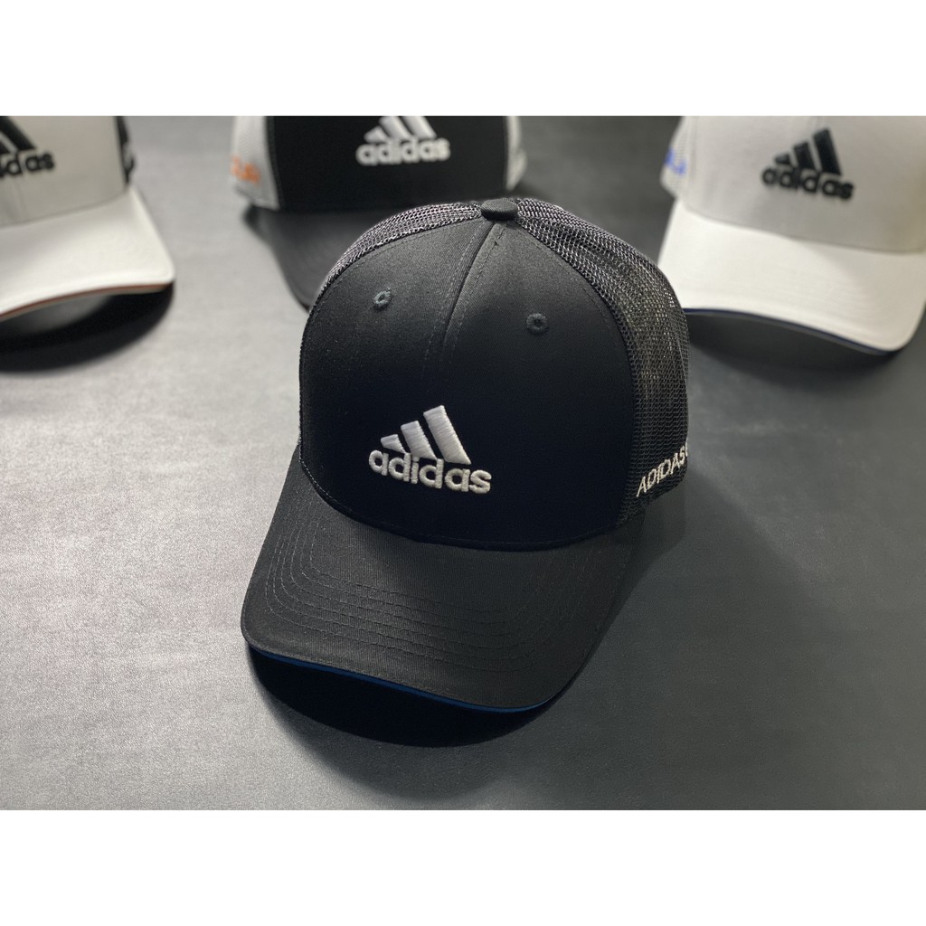 Nón kết Mũ lưỡi trai Adidas trắng logo thêu đen dành cho nam nữ Free size - Hàng VNXK