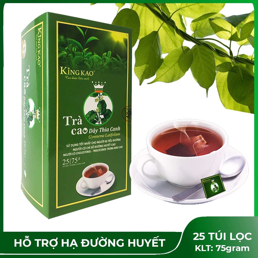 Trà Dây Thìa Canh KingKao - Hỗ trợ hạ đường huyết (hộp 75gram, 25 túi lọc)