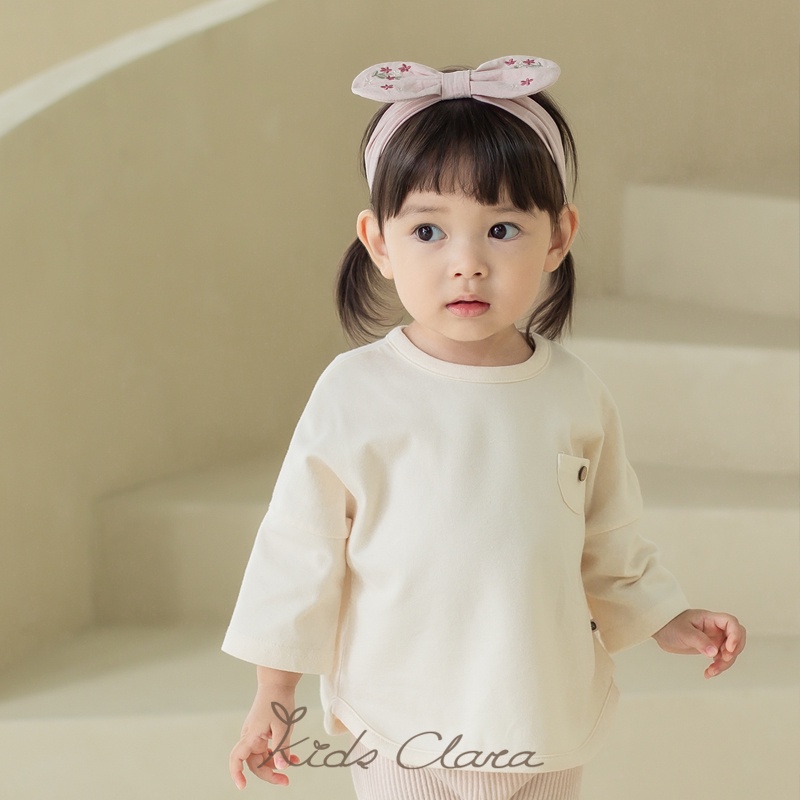 Băng đô/turban vải thêu hoa cho bé gái 0-3 tuổi phong cách vintage Hàn Quốc siêu dễ thương