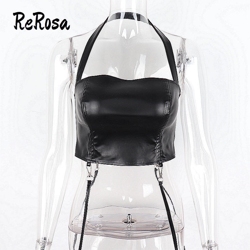 Áo Tank Top Da PU Phối Khoá Kim Loại 2022 Thời Trang Cho Nữ