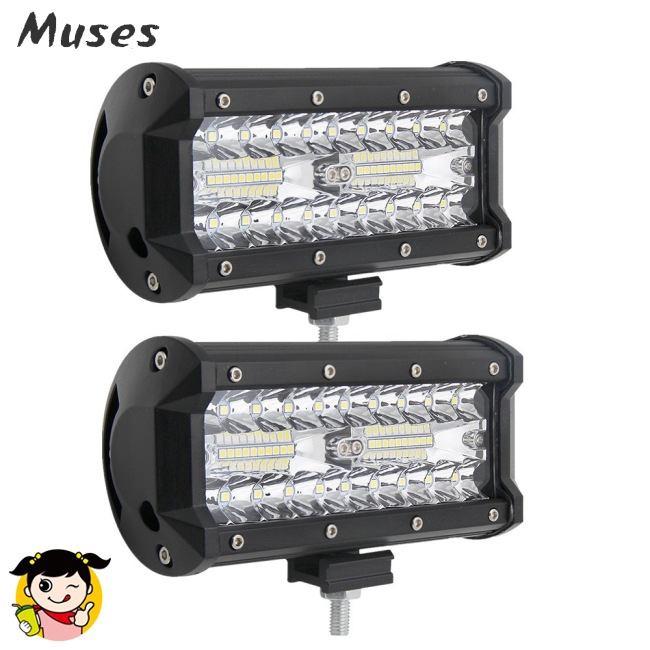 Muse07 7inch 200W LED Work Light Bar Flood Spot Beam Offroad 4WD SUV Driving Lamp