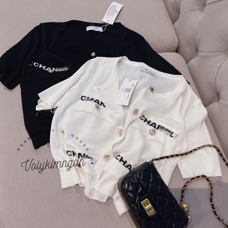 ÁO LEN CHANEL MÀU TRẮNG,ĐEN