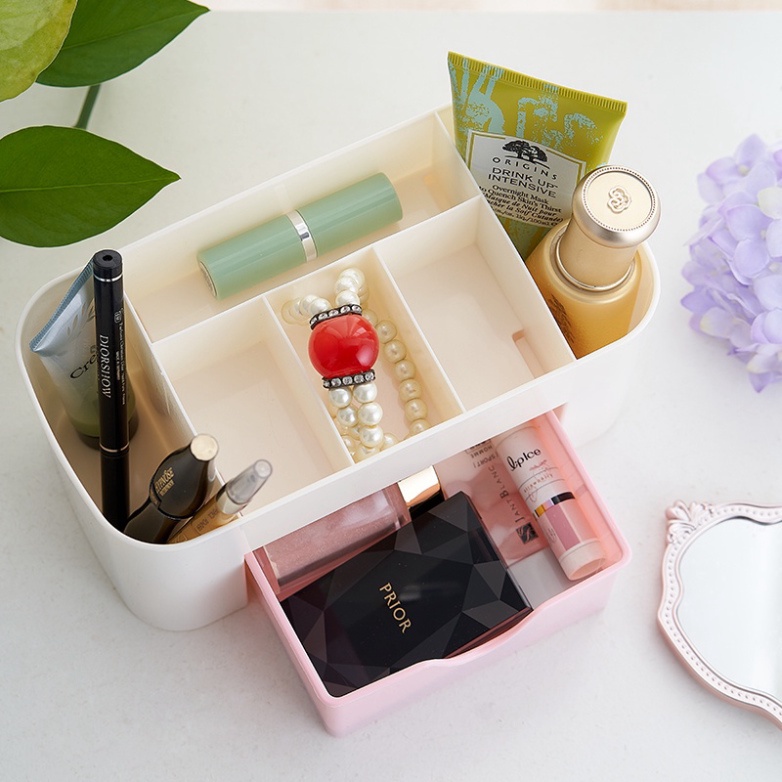 Kệ Đựng Mỹ Phẩm, Để Đồ Trang Điểm Mini Đa Năng Chất Nhựa Pp Nhiều Ô Tiện Ích, Nhiều Ngăn