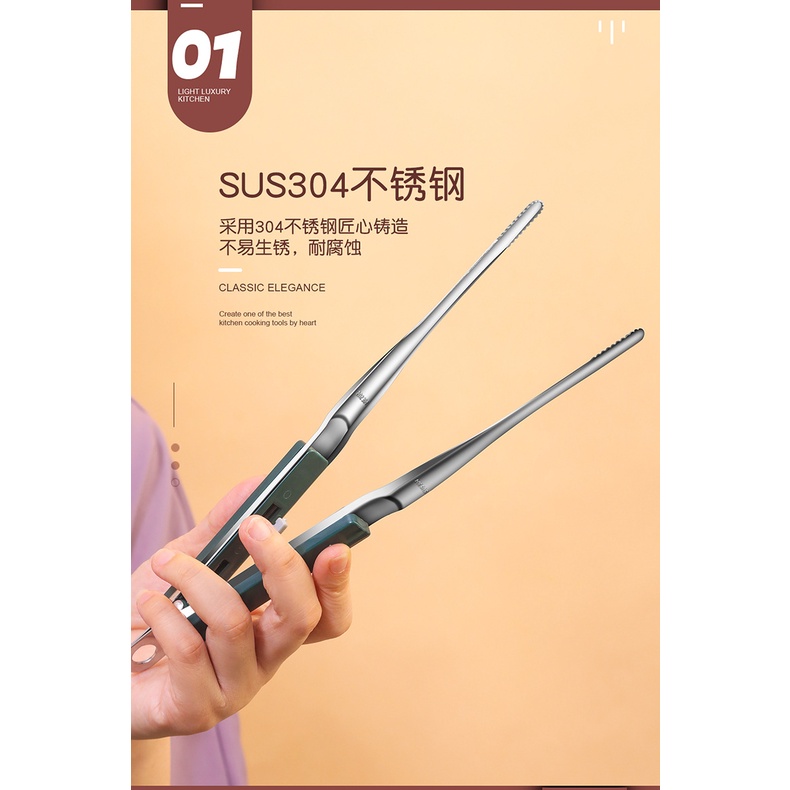 Kẹp Gắp Thức Ăn Bằng Thép Không Gỉ 304