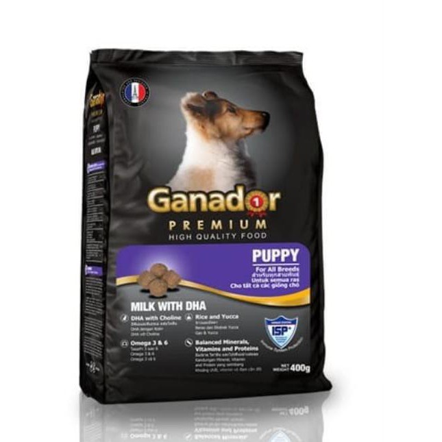 Ganador Thức ăn cho chó trưởng thành Vị sữa và DHA (50 gói 400g: 20kg)