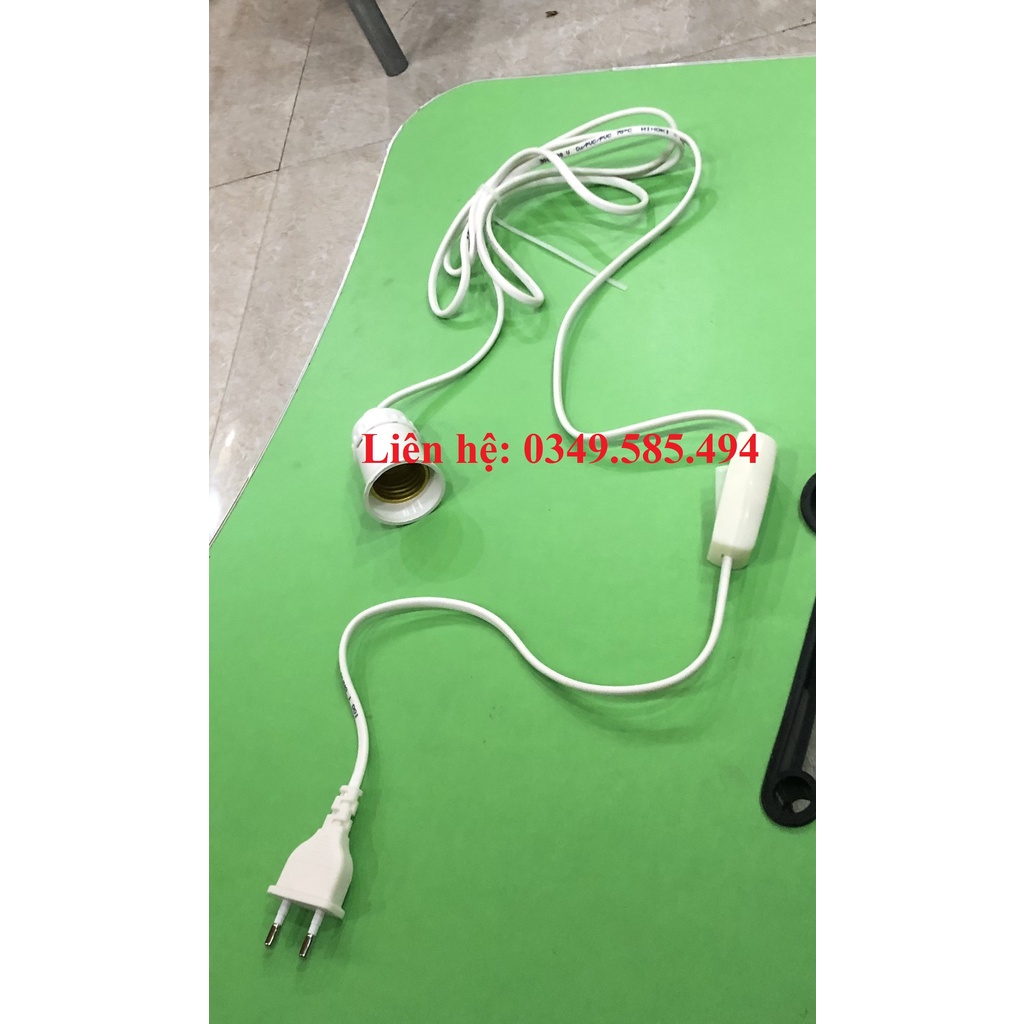 Đui đèn E27 liền dây có công tắc và phích cắm dài 2,5m - 5m - 7m  -
