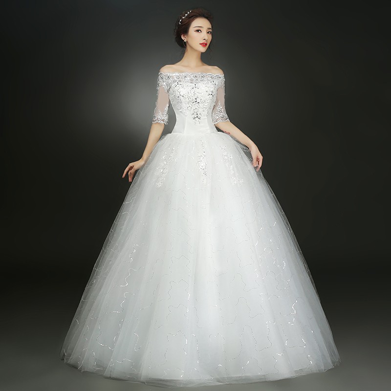 bán trước khuyến mãired wedding dress áo cưới cô dâu 2021 quà tặng người lớn học sinh cấp 2 mới một bên vai Hàn Q