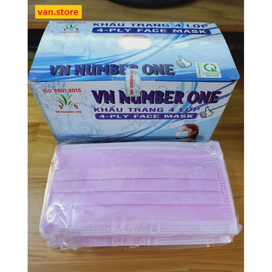 [Hộp 50 Cái] Khẩu Trang Y Tế 4 Lớp Cao Cấp FAMAPRO/ VN NUMBER ONE - Tiêu Chuẩn ISO 9001:2015