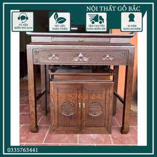 Bàn thờ trên gỗ sồi nga - bàn thờ bên trên - án gian gỗ thịt 100%