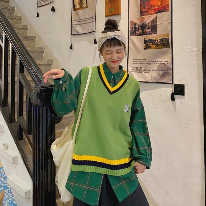 [Freeship] Áo Gile len ulzzang nữ dáng Hàn Quốc, chất len đẹp không bai xù | BigBuy360 - bigbuy360.vn
