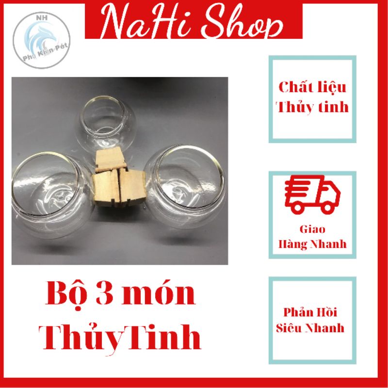 Cóng Thủy Tinh Chào Mào , choè Tai gỗ Khắc Hoạ Tiết Cao Cấp - Cóng Ăn Uống chào mào , mi - NaHi Shop