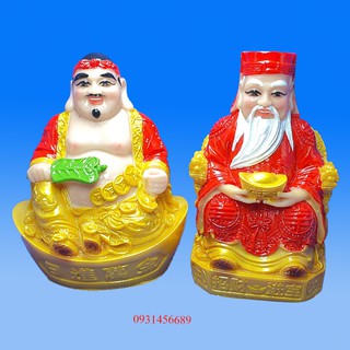 Tượng Thần Tài Thổ Địa màu đỏ cao 19.5