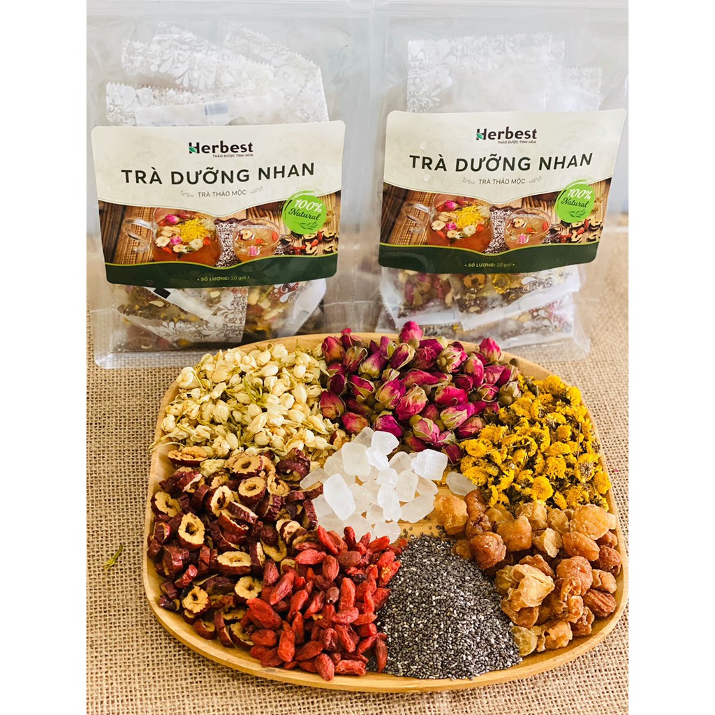 Trà Dưỡng Nhan Herbest cao cấp giúp trẻ hoá đẹp da bổ dưỡng thanh lọc cơ thể gói 7gram | BigBuy360 - bigbuy360.vn