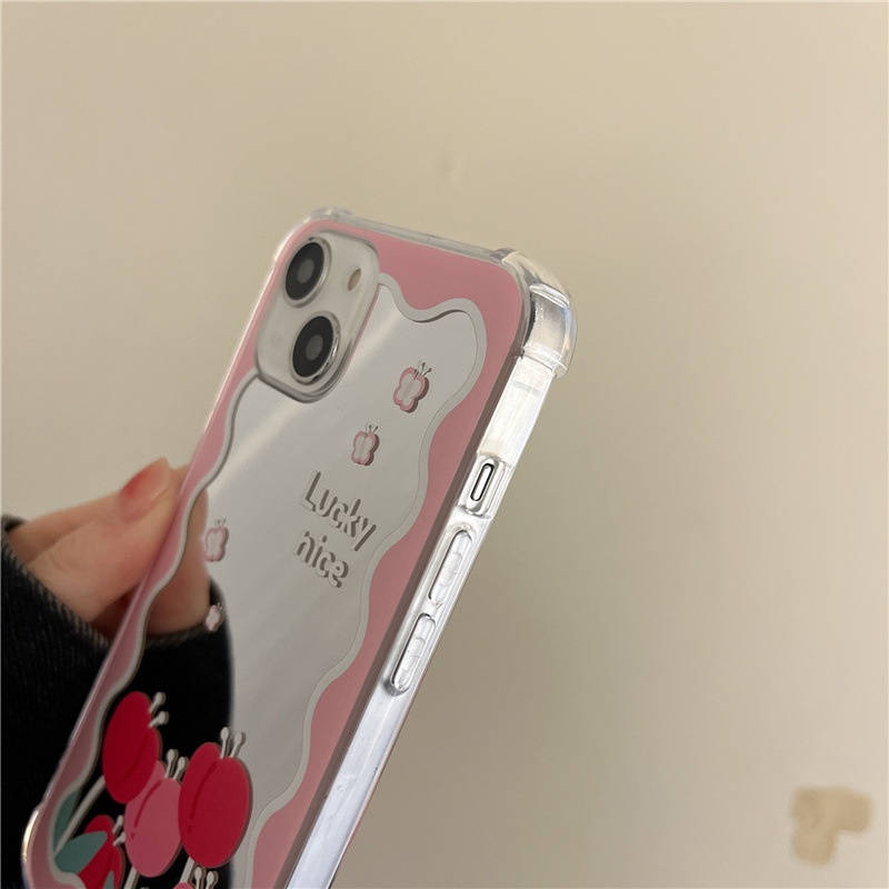 Ốp lưng iphone Ốp Điện Thoại Mặt Gương Họa Tiết Hoa Tulip Hồng Cho Iphone 13 14proPromax 6/6splus/7/7plus/8/8plus/x/xr/xs/11/14pro/13/pro/max/plus/promax Dinuo case