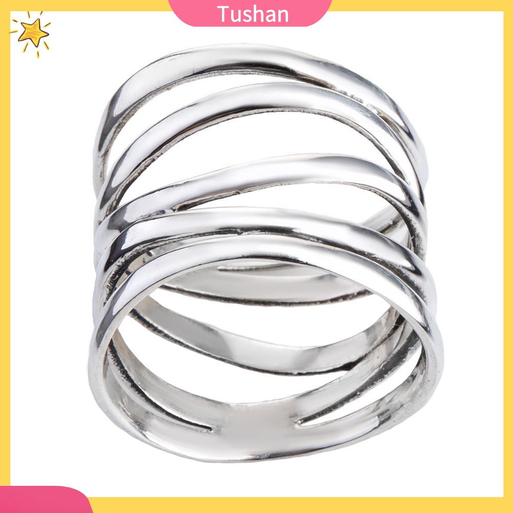 Nhẫn Đính Hôn 5 Lớp Đính Đá Thời Trang Cho Nữ