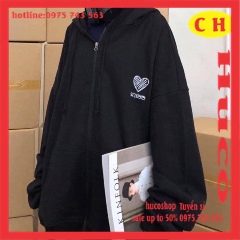 Áo khoác hoodie - Áo nỉ khóa tim love chất nỉ nhẹ form rộng nam nữ unisex freesize giá rẻ ulzzang