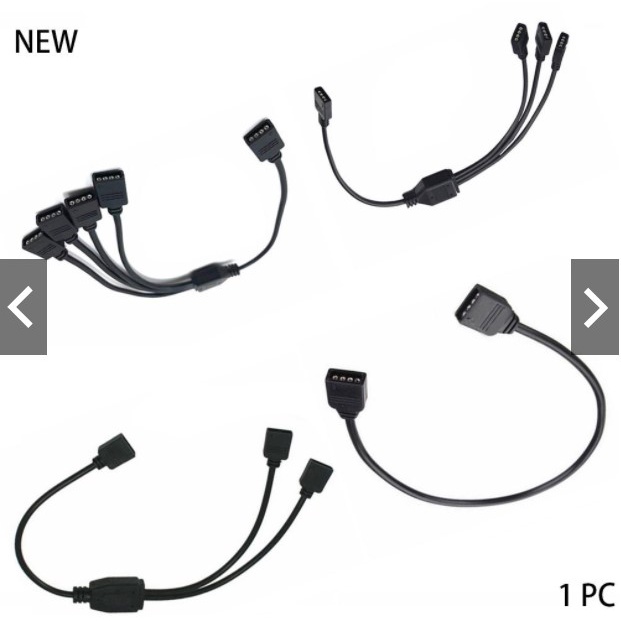 Dây cáp chia 1 sang 1, 2, 3 cổng loại 4 pin 10mm cho dải đèn LED RGB SMD 3528 2835 5050