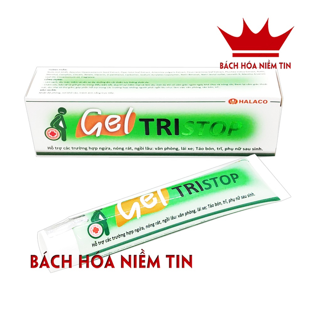 Gel bôi trĩ - Gel Tristop - giảm các biểu hiện đau rát hậu môn do trĩ, do táo bón, làm mềm da, mát dịu da   tuýp 25g