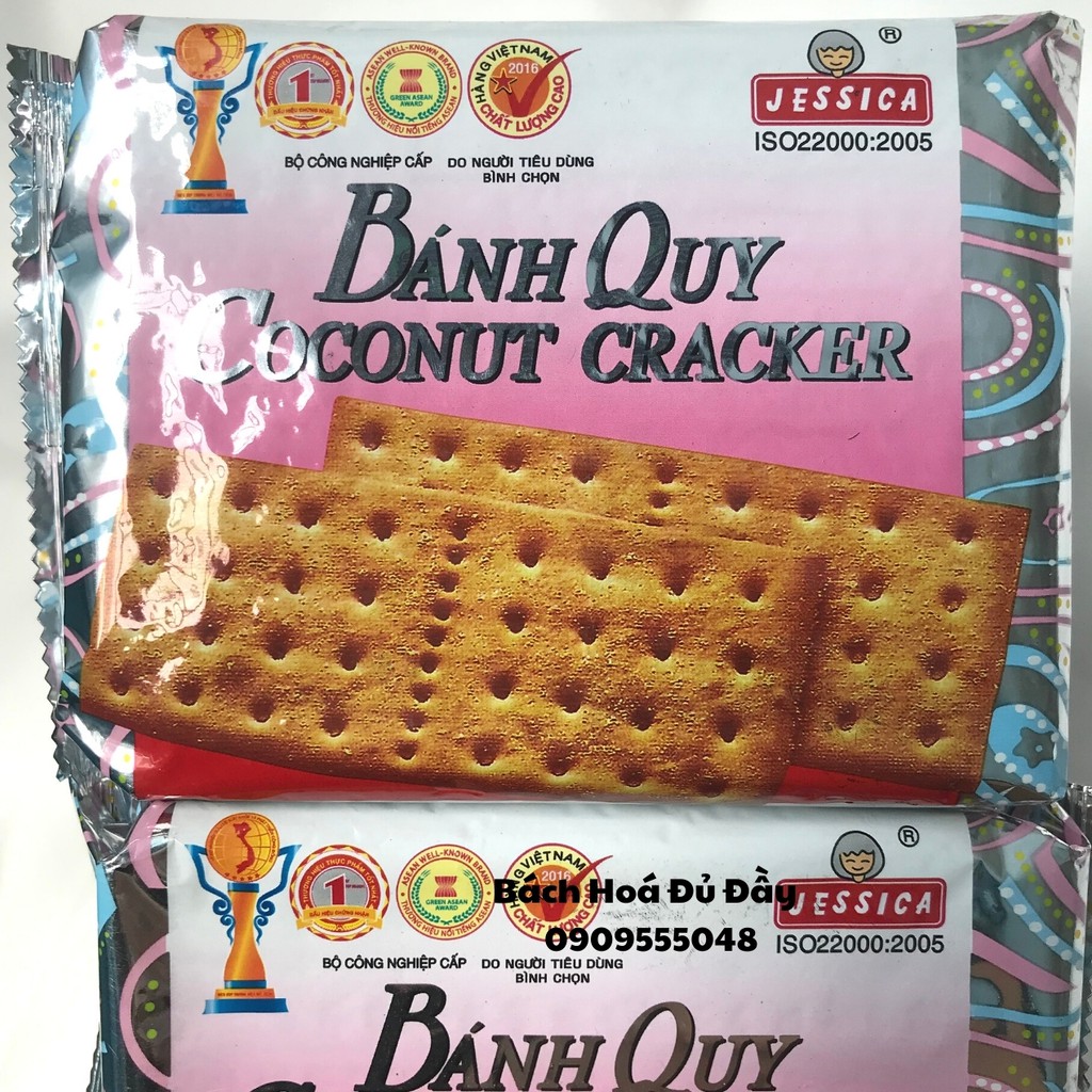 Bánh quy dừa bạc phủ đường Coconut Cracker Jessica giòn ngon chuẩn vị