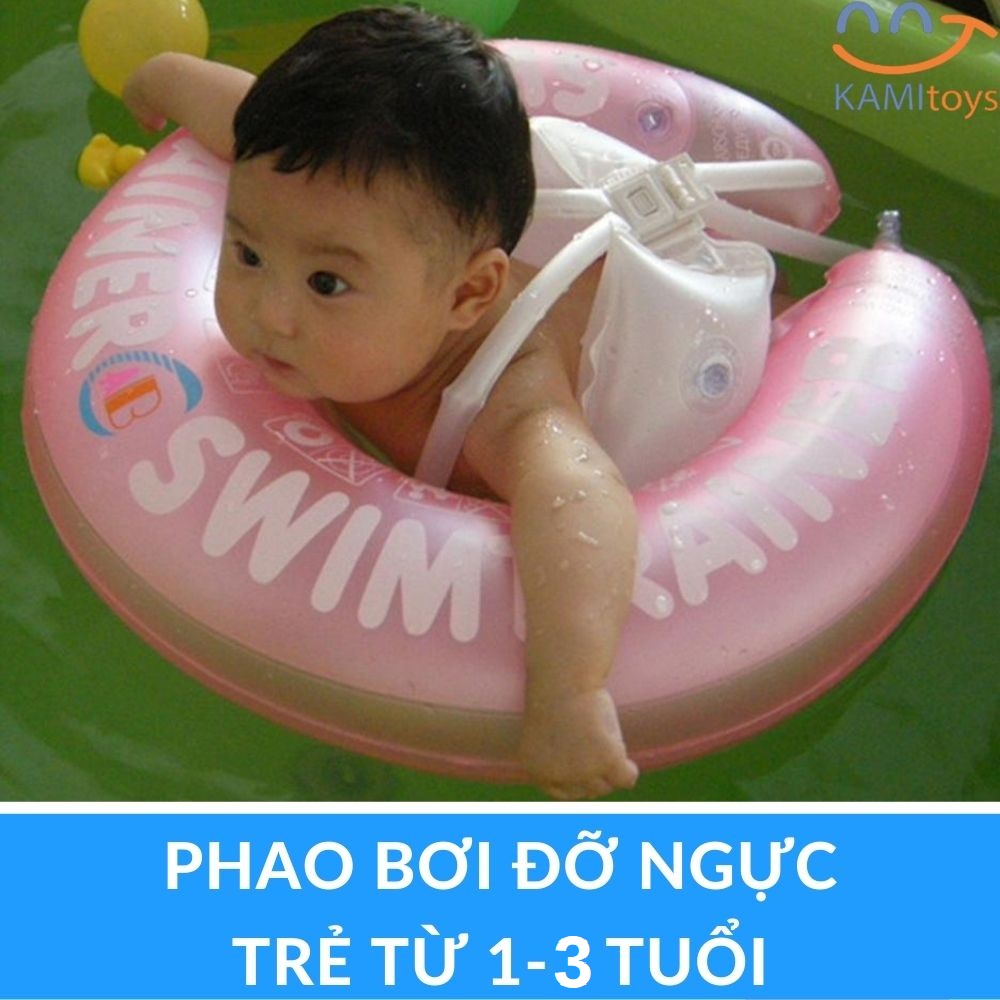 Phao bơi cho bé chống lật kiểu giữ nách đỡ ngực (từ 1 - 3 tuổi) tập bơi trườn tự do có đai chắc chắn mã 50021