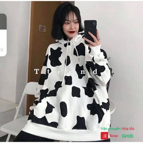 Áo hoodie nỉ bò sữa freesize dáng rộng thu đông unisex AK07