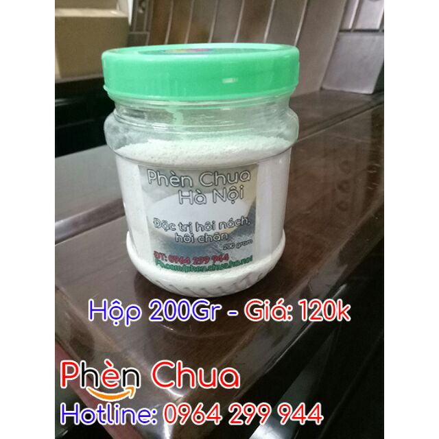 Bột Phèn Chua Hà Nội trị hôi nách, hôi chân hộp 200 Gram